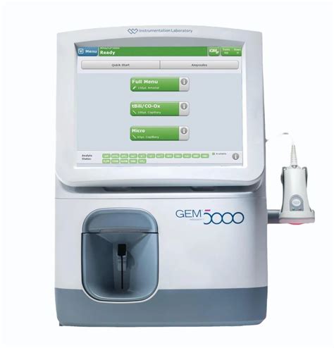 blood gas analyzer instrumentation laboratory|GEM Premier 5000 Blood Gas Analyzer .